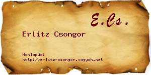 Erlitz Csongor névjegykártya
